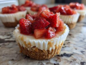 No-Bake Strawberry Mini Cheesecakes