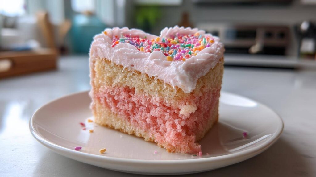 Pink birthday cake Heart Shaped