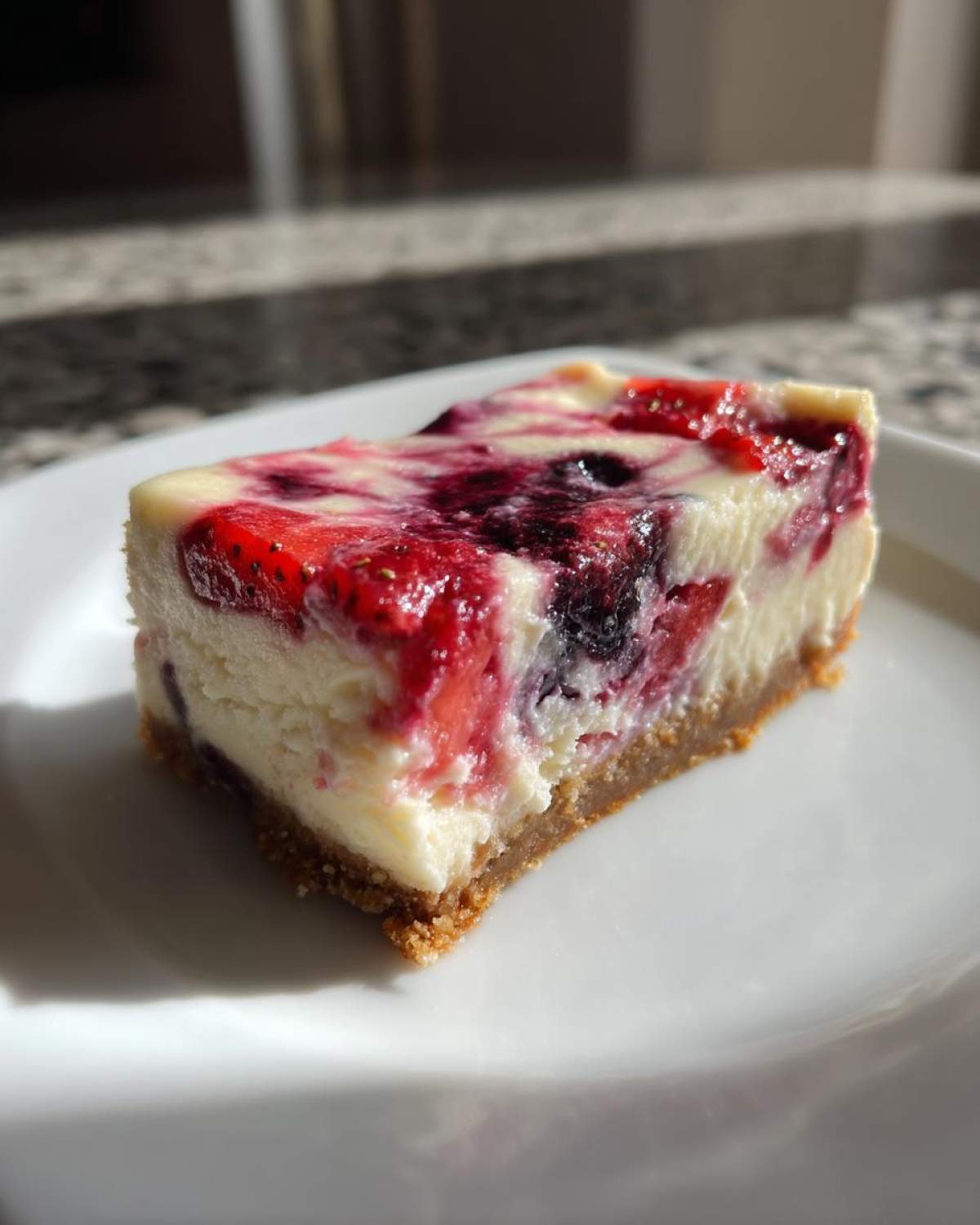 Red White and Blue Cheesecake Bars
