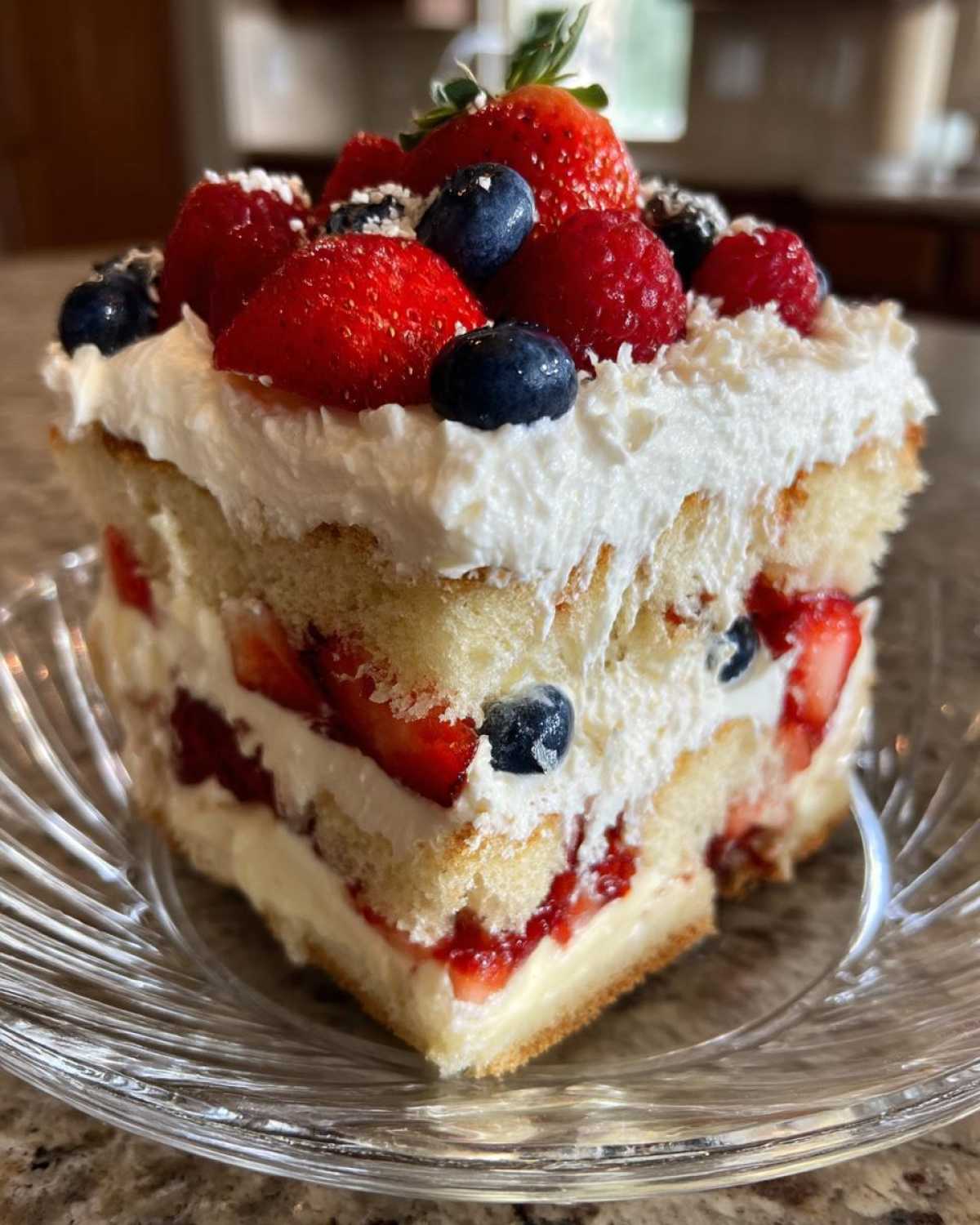 Red white and blue trifle