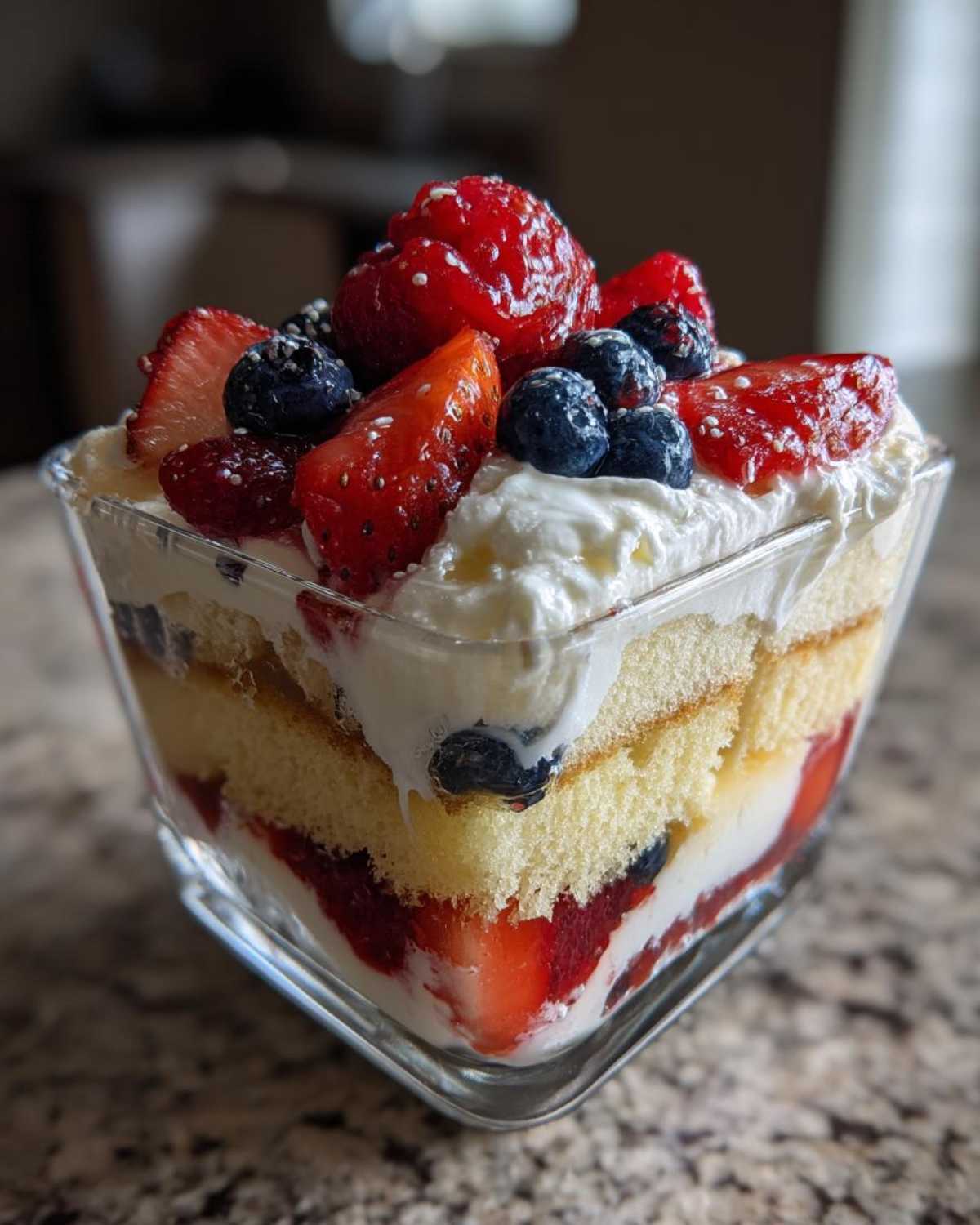 Red white and blue trifle