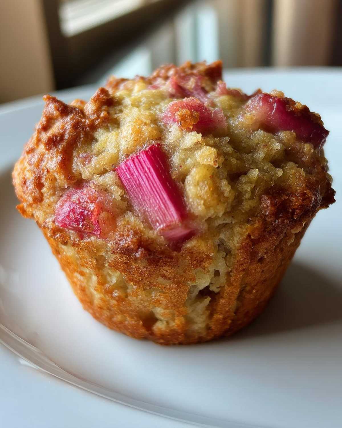 Rhubarb Muffins with Greek Yogurt