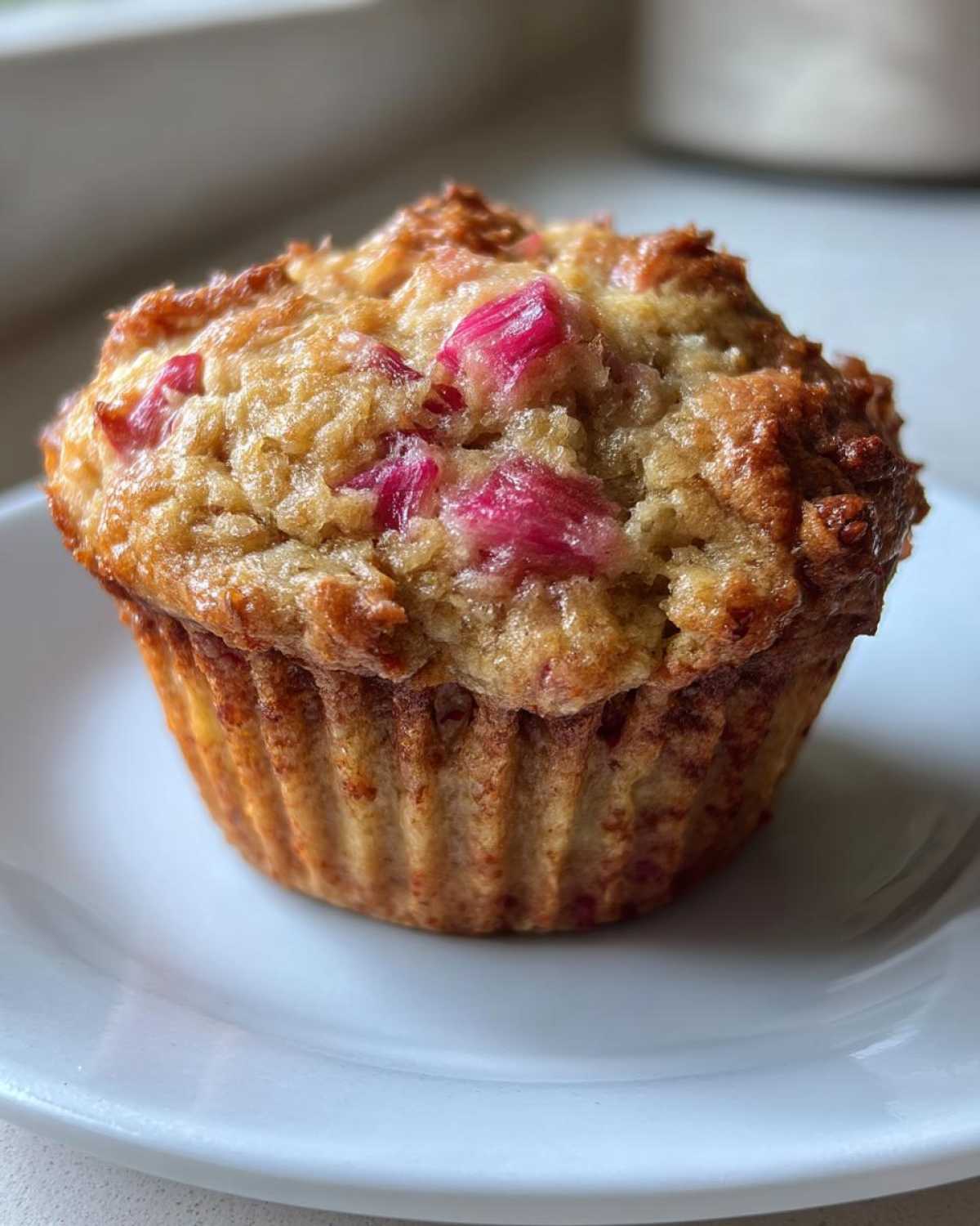 Rhubarb Muffins with Greek Yogurt
