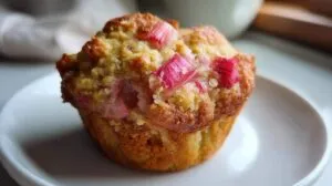 Rhubarb Muffins with Greek Yogurt