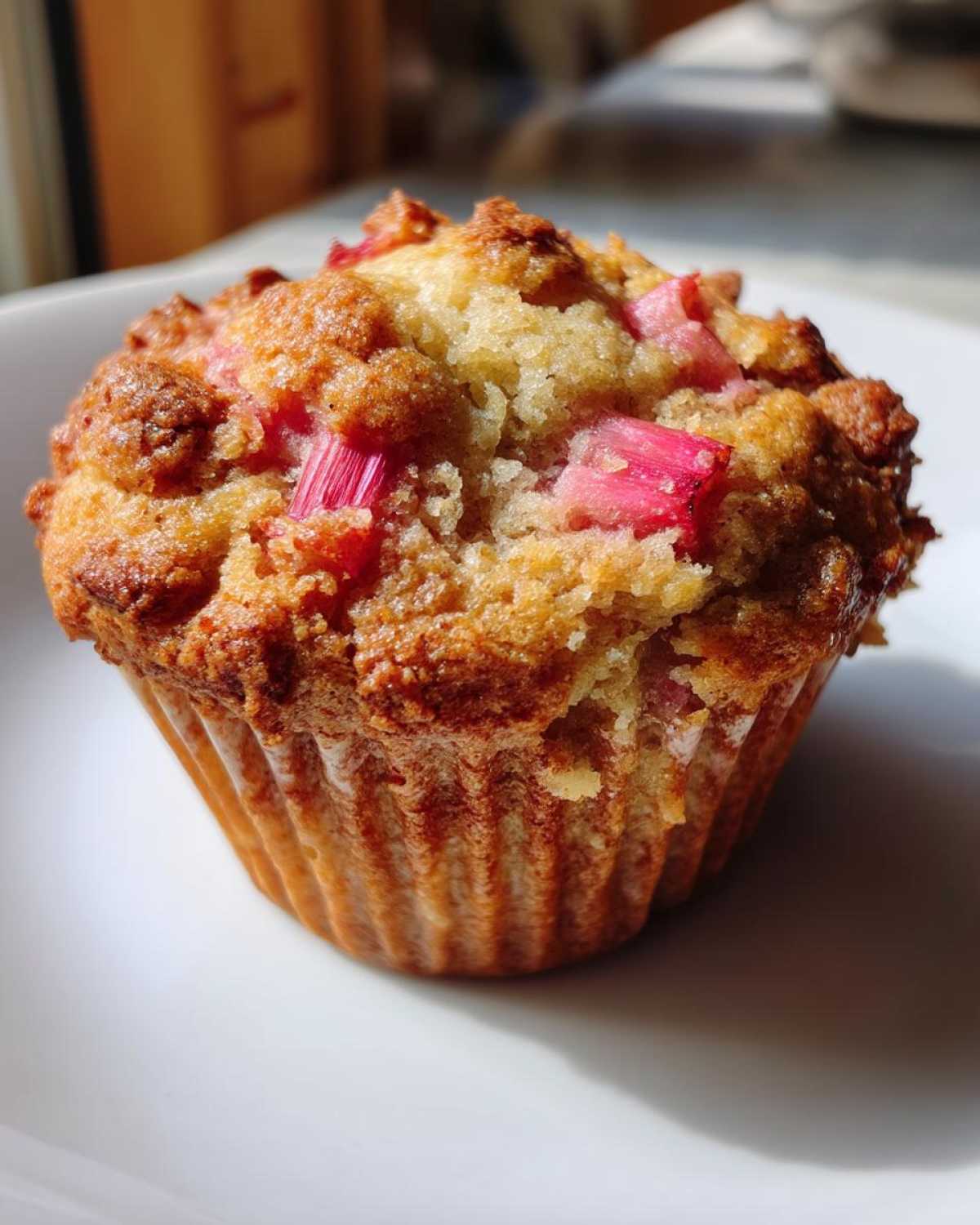 Rhubarb Muffins with Greek Yogurt