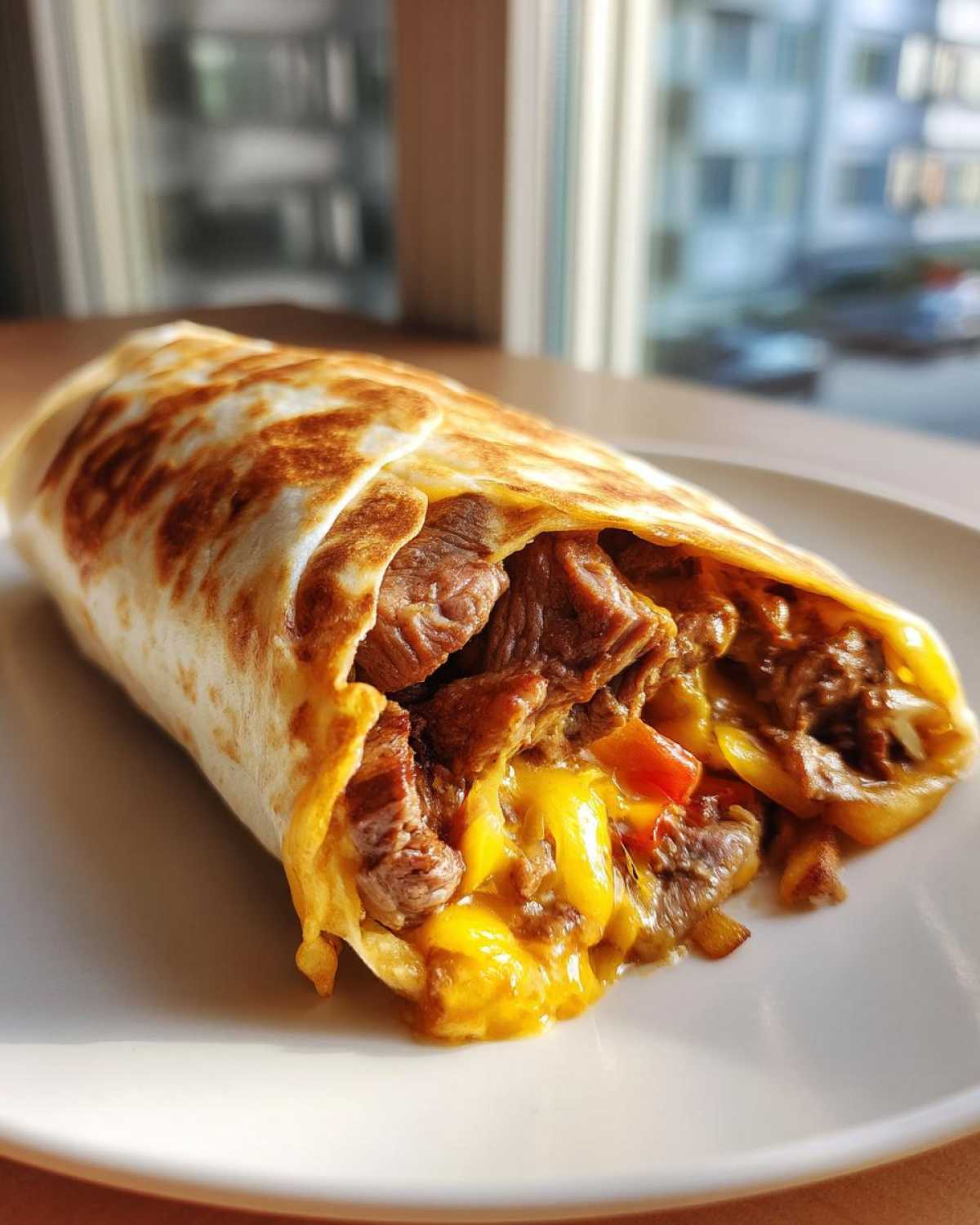 Steak & Cheese Dirty Fry Burritos