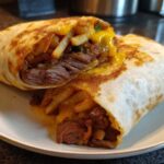 Steak & Cheese Dirty Fry Burritos