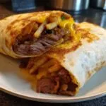 Steak & Cheese Dirty Fry Burritos