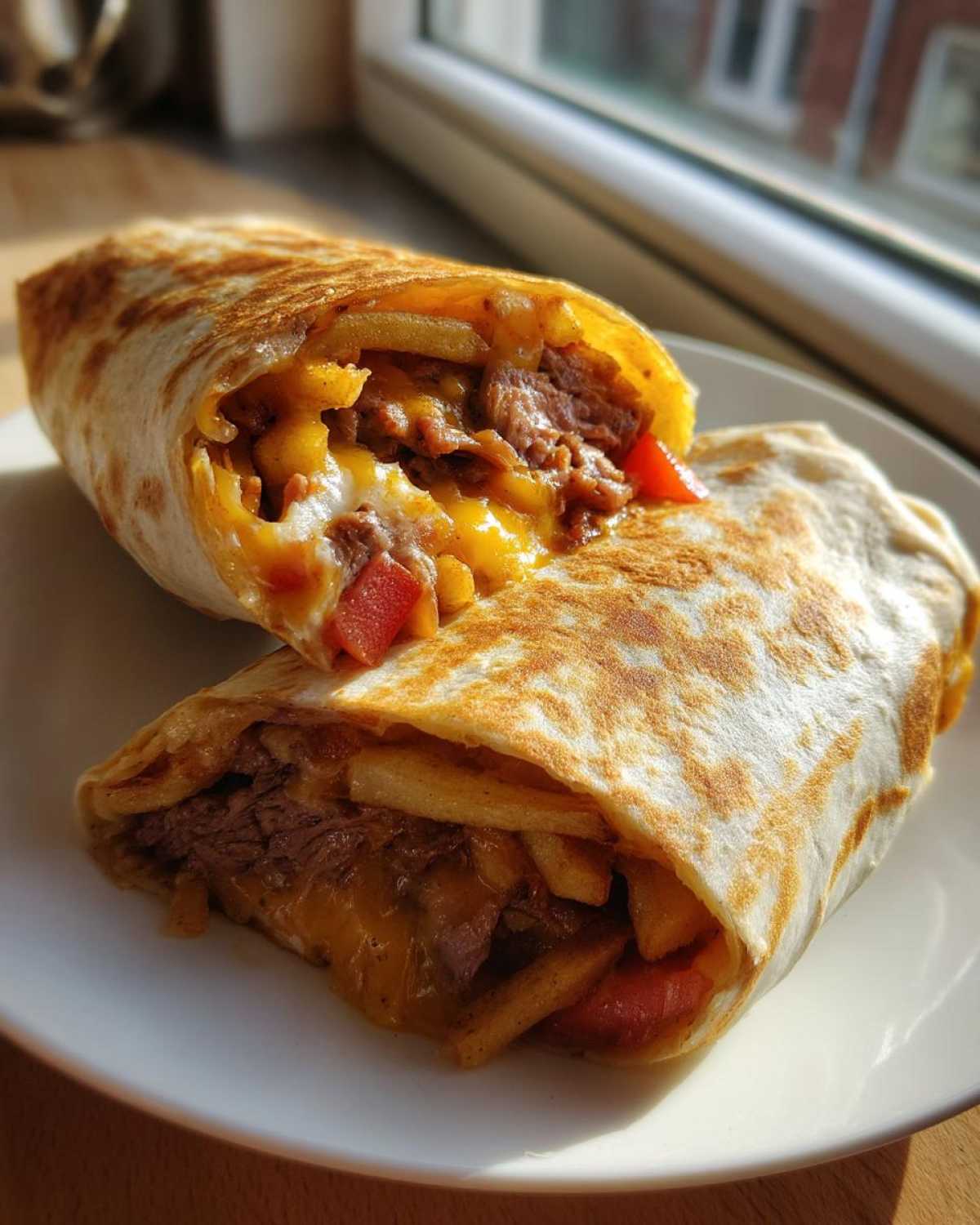 Steak & Cheese Dirty Fry Burritos