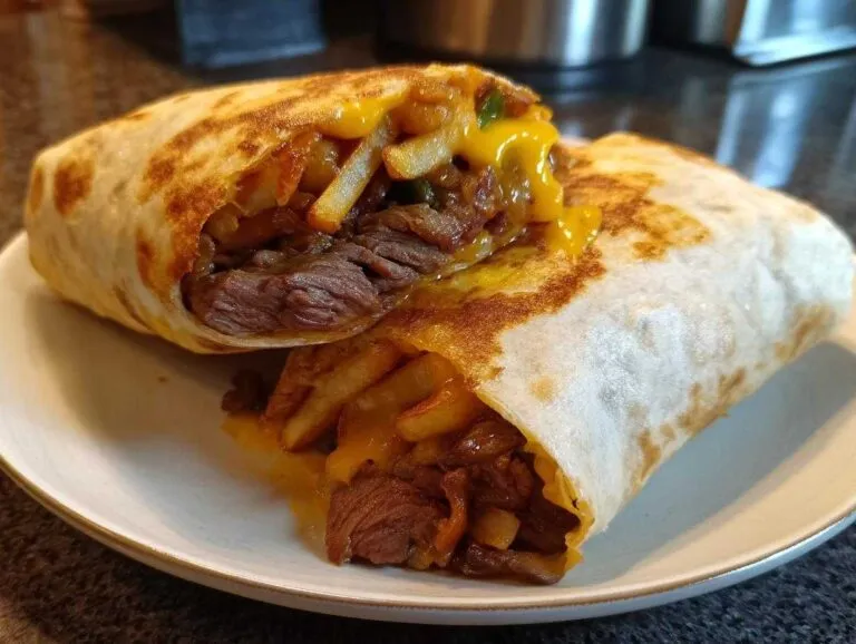Steak & Cheese Dirty Fry Burritos