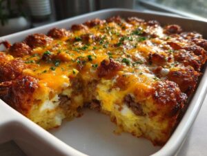 Tater Tot Sausage Breakfast Casserole