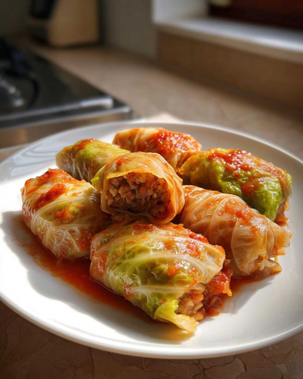 Vegetarian stuffed cabbage rolls