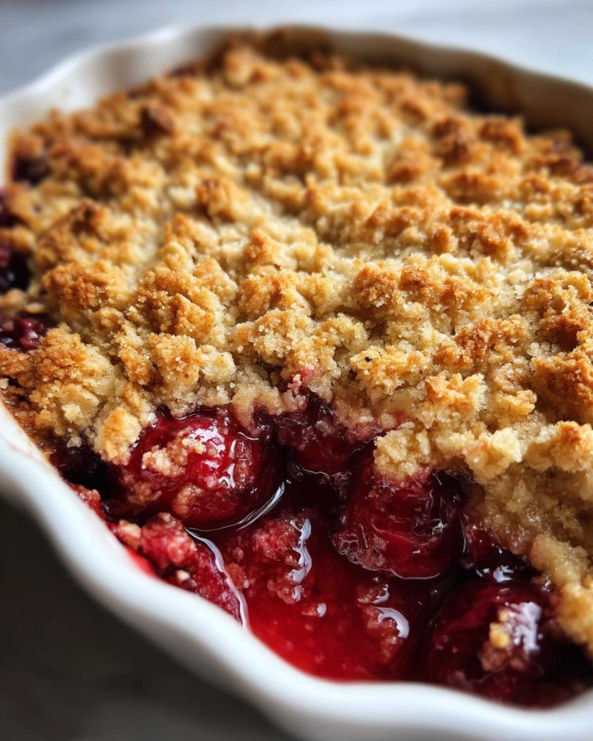 sour cherry crisp