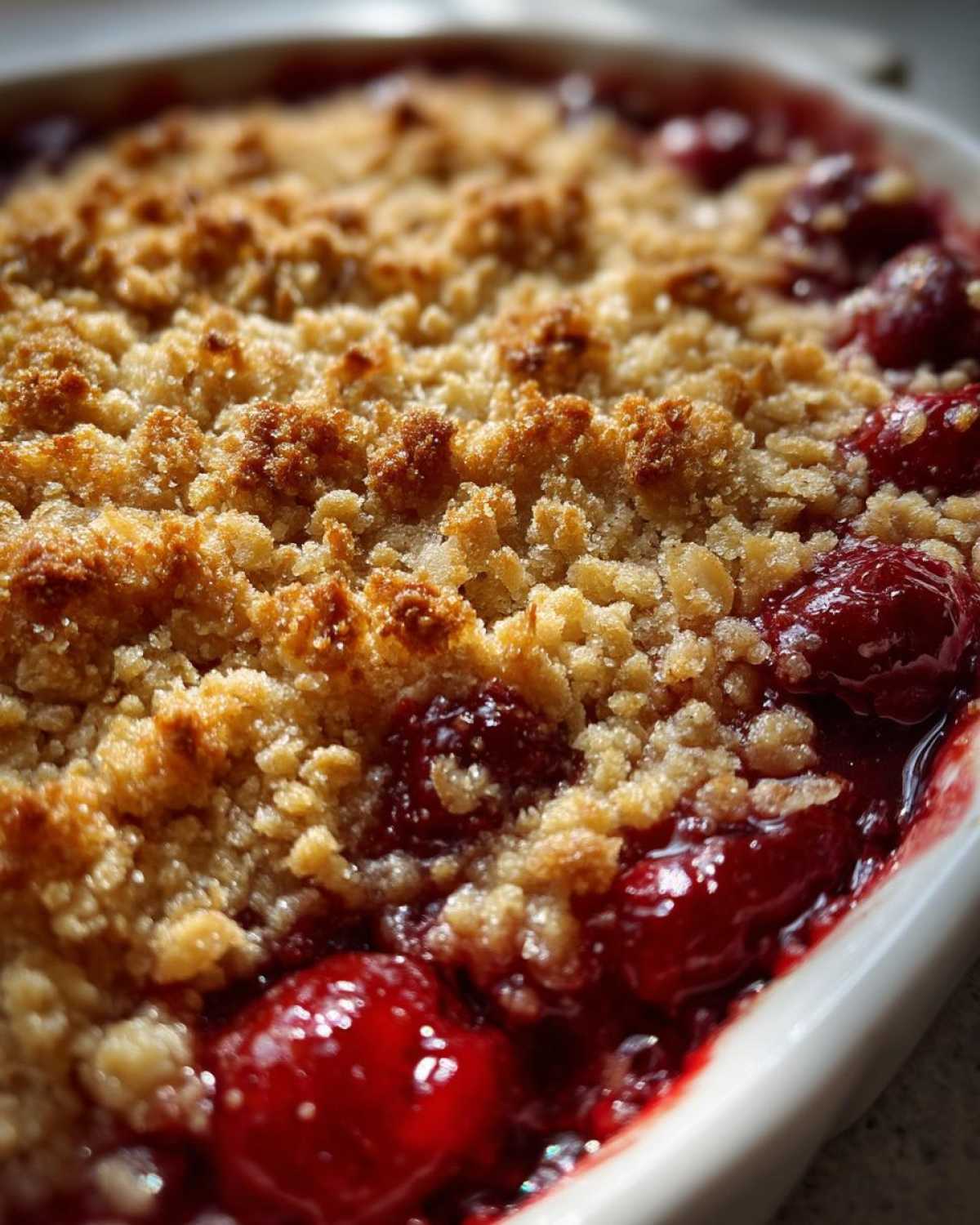 sour cherry crisp