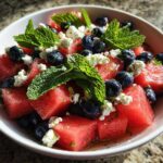 watermelon blueberry feta salad