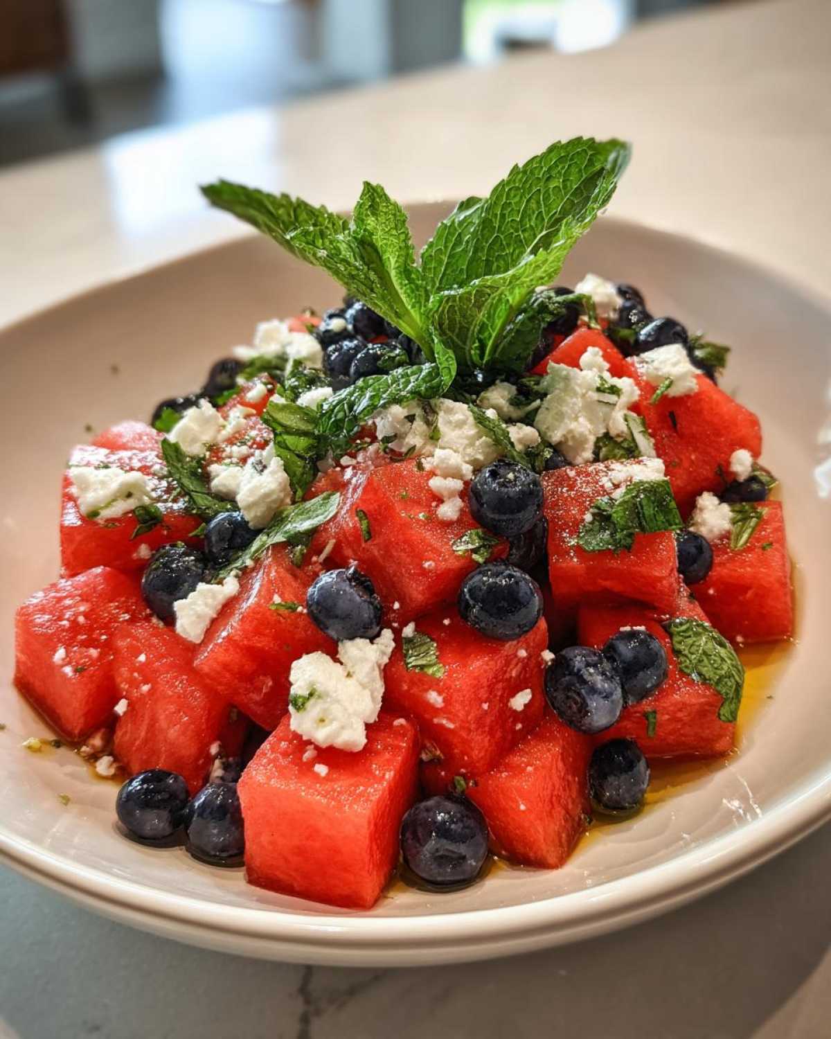 watermelon blueberry feta salad
