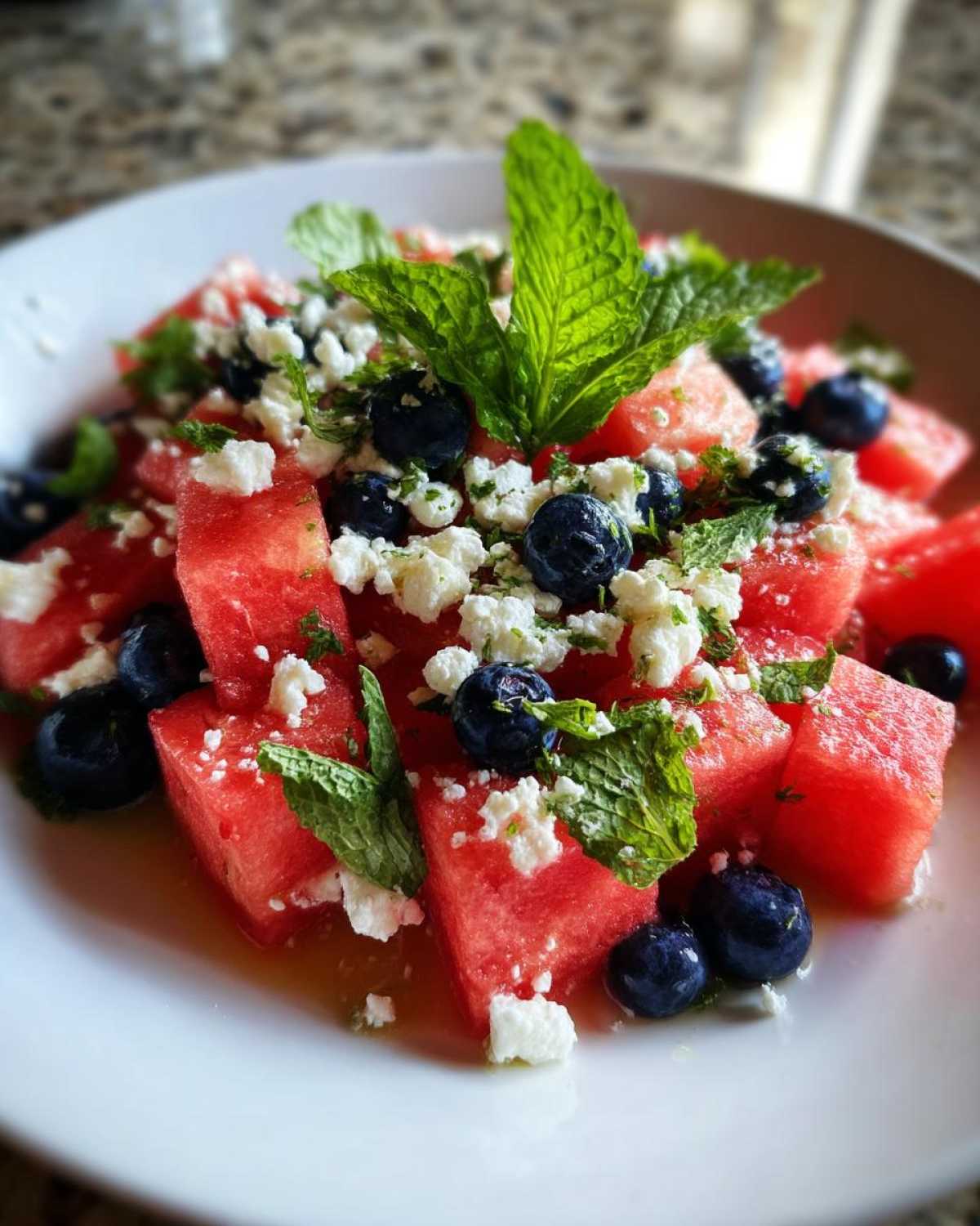 watermelon blueberry feta salad