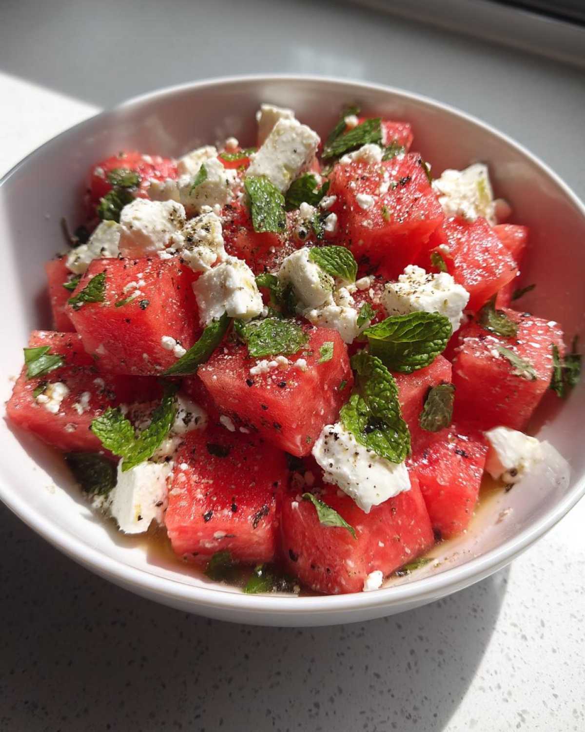 watermelon feta mint salad