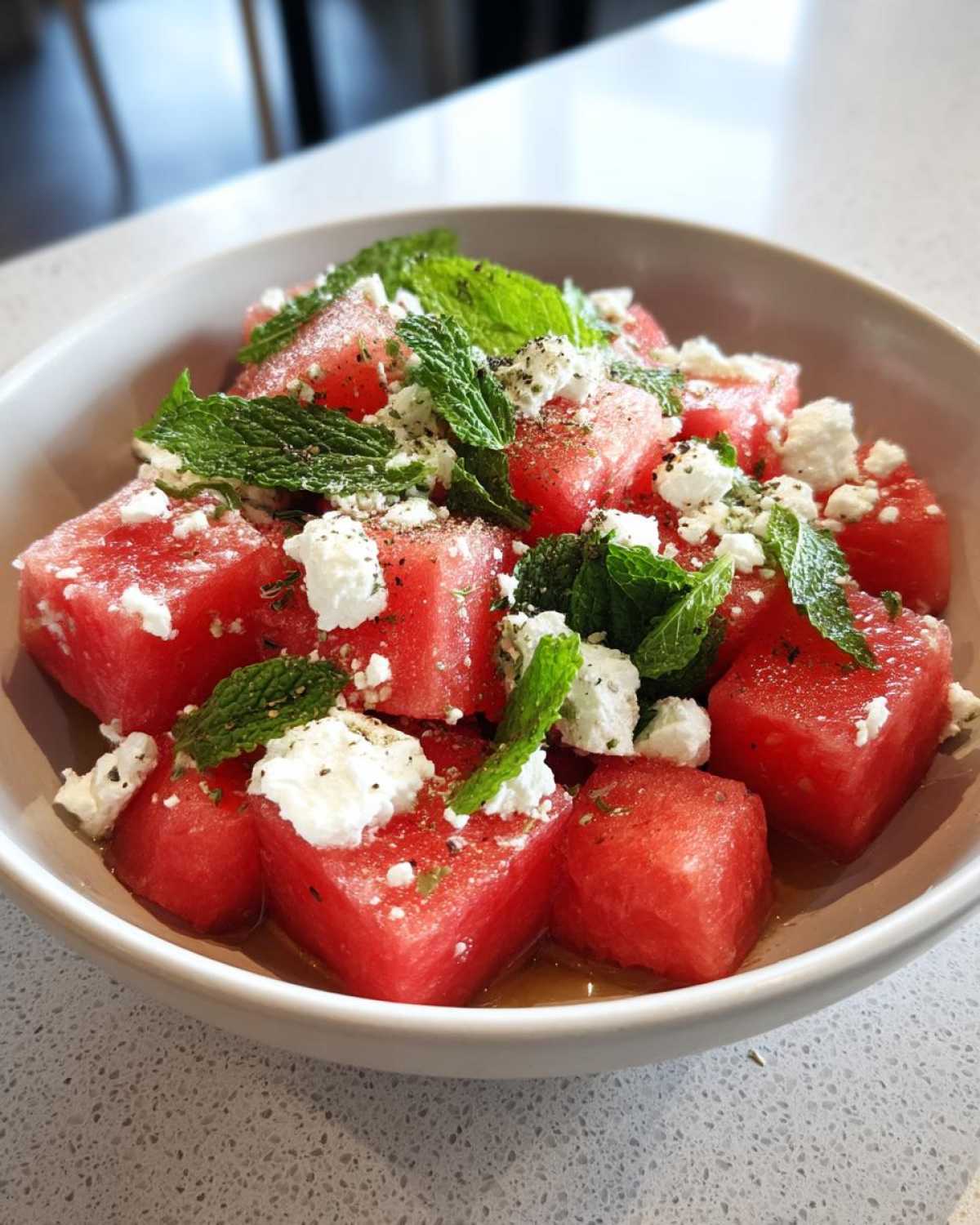 watermelon feta mint salad