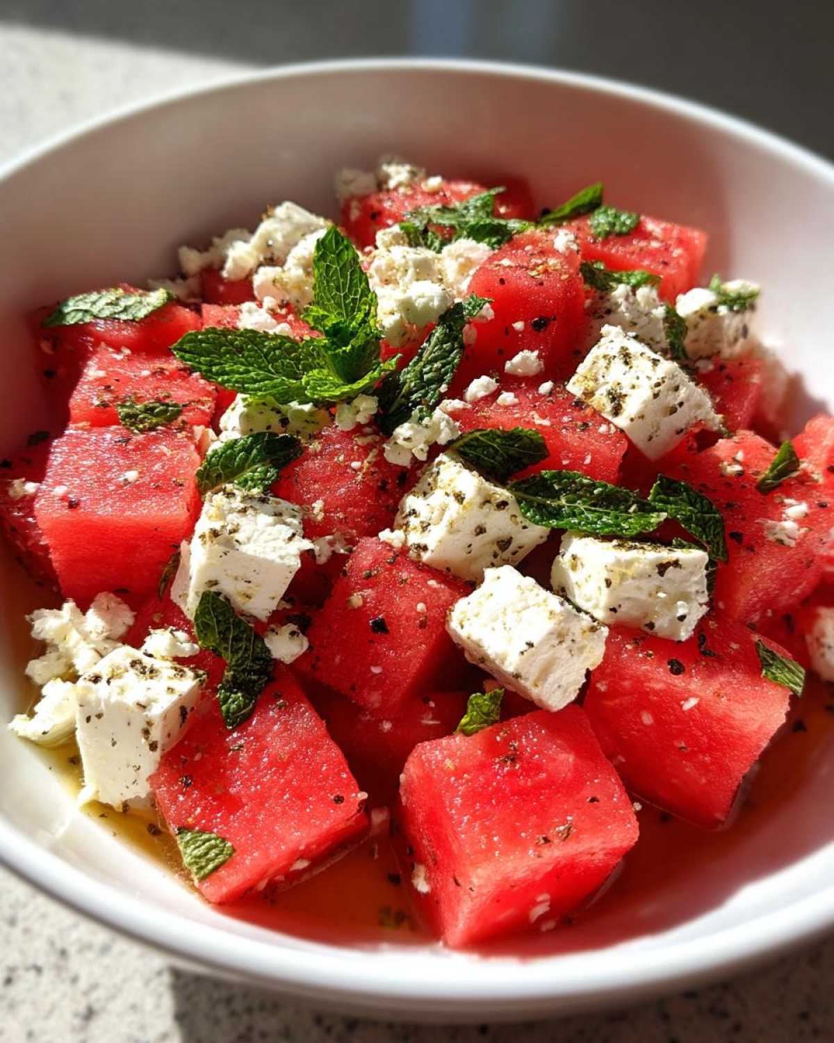 watermelon feta mint salad