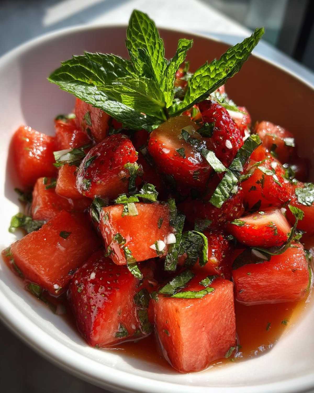 watermelon strawberry salad