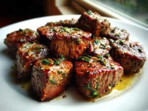 garlic butter steak bites - Featured
