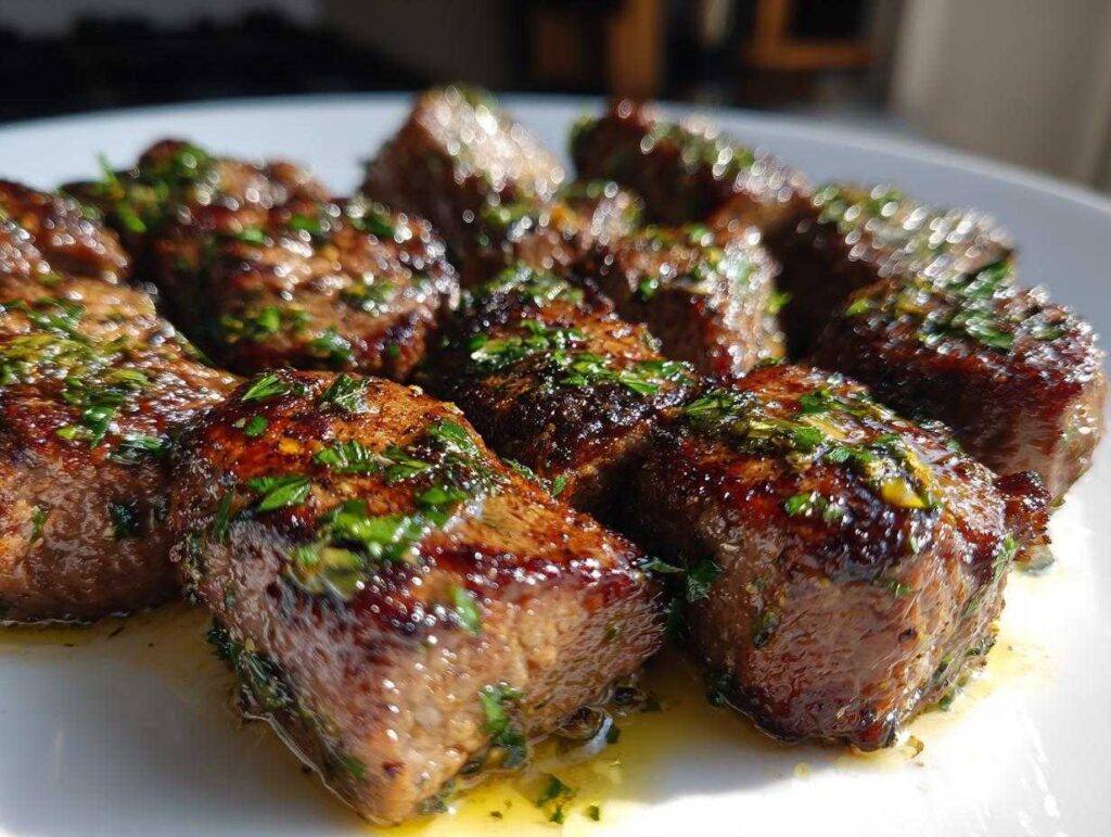 garlic steak bites - Featured