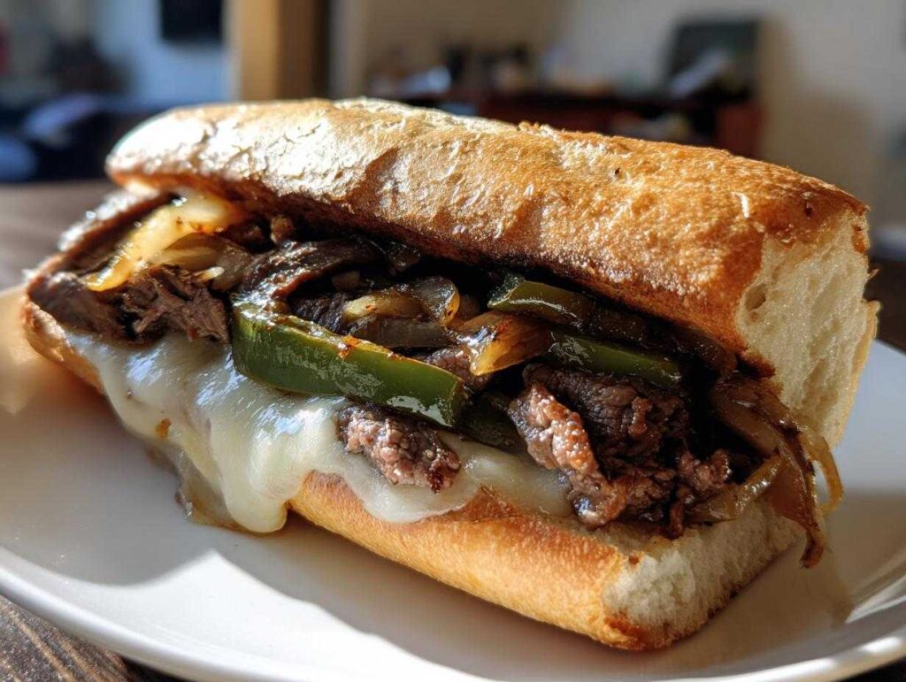 philly cheese steak sandwich - Featured