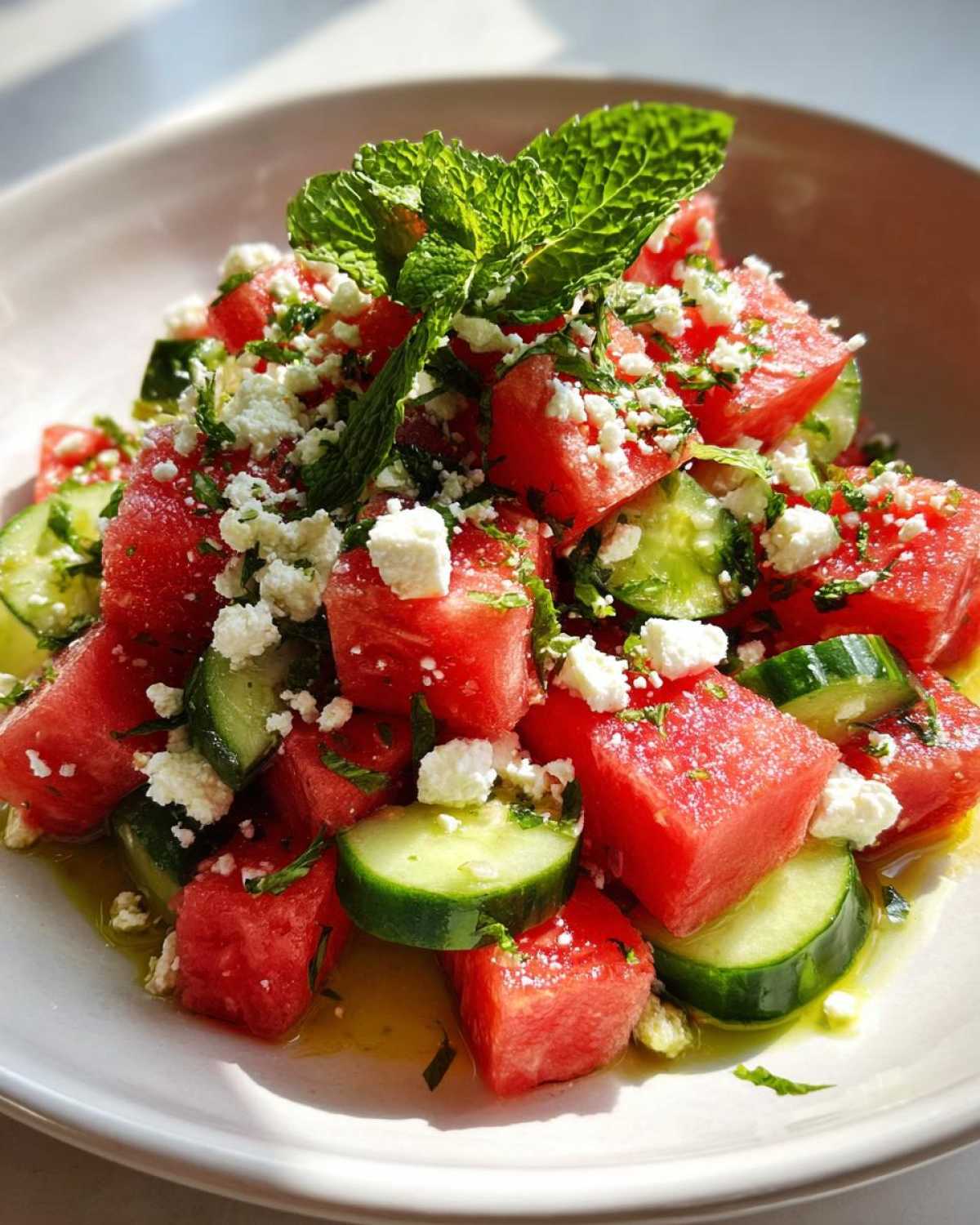 watermelon cucumber feta salad - Other 3
