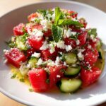 watermelon cucumber feta salad - Tasty