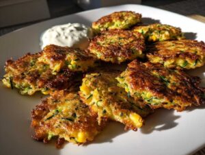 zucchini corn fritters - Featured