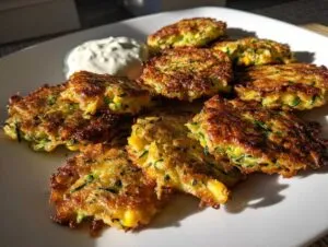 zucchini corn fritters - Featured