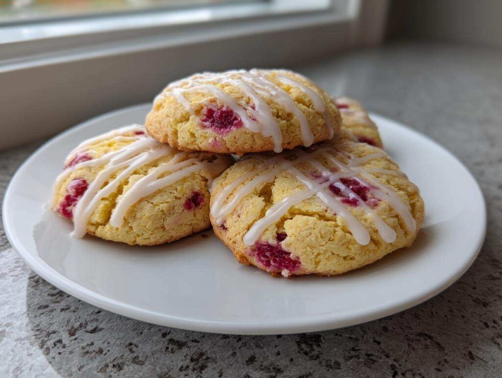 lemon raspberry cookies - Featured